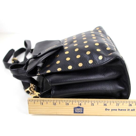 kate spade Saturday BLACK LEATHER POLKA DOT SHOULDER BAG XBODY SATCHEL PURSE - Picture 14 of 16